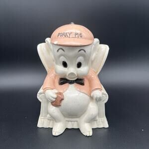VINTAGE Duncan 1975 Warner Brothers Porky Pig Cookie Jar / Biscuit Jar Cartoon